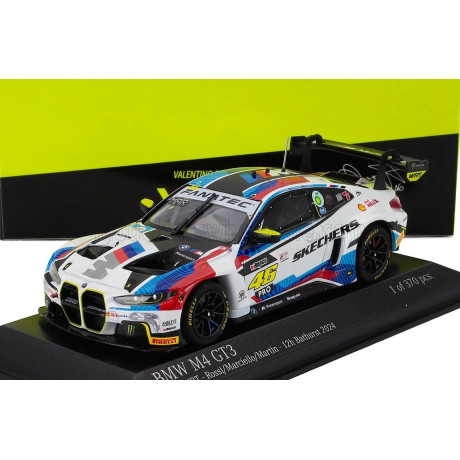 MINICHAMPS BMW 4-SERIES M4 GT3 TEAM WRT N 46 12h BATHURST 2024 VALENTINO ROSSI - MAXIME MARTIN - RAFFAELE MARCIELLO - WHITE BLUE