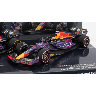 MINICHAMPS RED BULL SET 2X F1  RB19 TEAM ORACLE RED BULL RACING N 1 WORLD CHAMPION WINNER LAS VEGAS USA GP 2023 MAX VERSTAPPEN +