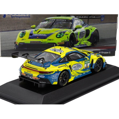 MINICHAMPS PORSCHE 911 992 GT3 R TEAM JOOS BY RACEmotion N 91 ADAC GT MASTERS 2023 FINN GEHRSITZ - SVEN MULLER - YELLOW BLUE 1/4