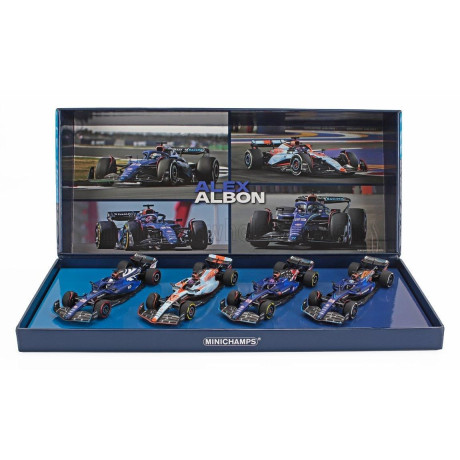 MINICHAMPS WILLIAMS ALEX ALBON - SET 4X F1  FW45 TEAM WILLIAMS RACING GULF N 23 2023 - 12th LAS VEGAS USA GP - 9th AUSTIN USA 20