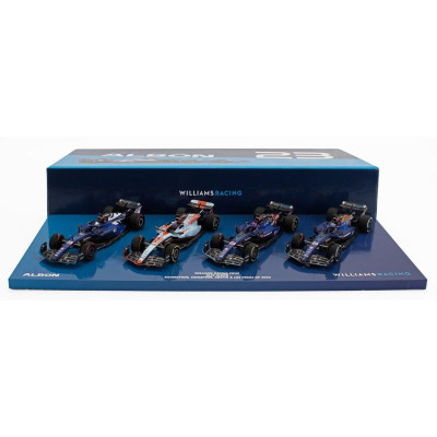 MINICHAMPS WILLIAMS ALEX ALBON - SET 4X F1  FW45 TEAM WILLIAMS RACING GULF N 23 2023 - 12th LAS VEGAS USA GP - 9th AUSTIN USA 20