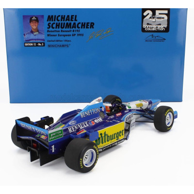 MINICHAMPS BENETTON F1  B195 TEAM MILD SEVEN RENAULT N 1 WORLD CHAMPION WINNER EUROPEAN GP 1995 MICHAEL SCHUMACHER - BLUE YELLOW