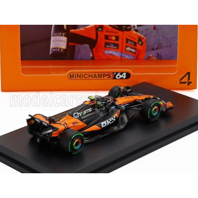 MINICHAMPS McLAREN F1  MCL39 TEAM MCLAREN N 4 WORLD CHAMPION WINNER AUSTRALIAN GP 2025 LANDO NORRIS - ORANGE BLACK 1/64