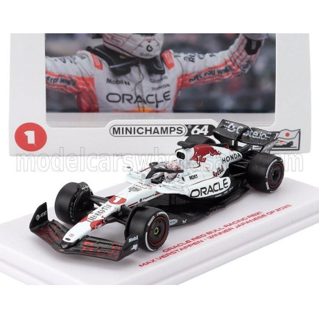 MINICHAMPS RED BULL F1  RB21 TEAM ORACLE RED BULL RACING N 1 WINNER JAPAN GP 2025 MAX VERSTAPPEN - WHITE RED 1/64