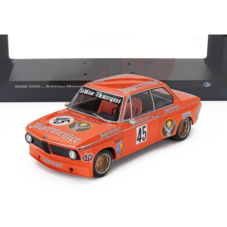 MINICHAMPS BMW 2002 TEAM SCHLUTER MOTORSPORT JAGERMEISTER N 45 DRM NORISRING 1974 HELMUT KELLENERS - ORANGE 1/18
