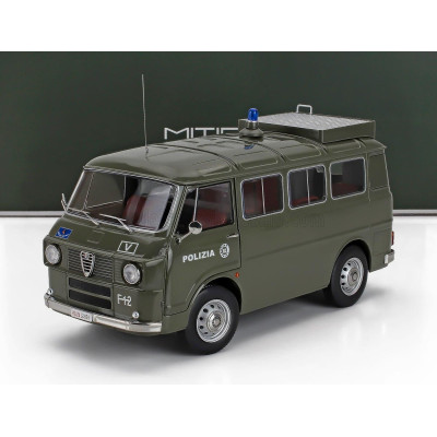 MITICA DIECAST ALFA ROMEO F-12 MINIBUS 1-SERIES - POLIZIA - POLICE - 1970 - GREEN 1/18
