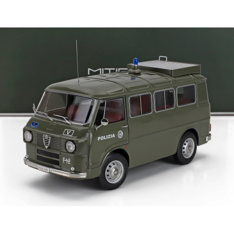 MITICA DIECAST ALFA ROMEO F-12 MINIBUS 1-SERIES - POLIZIA - POLICE - 1970 - GREEN 1/18