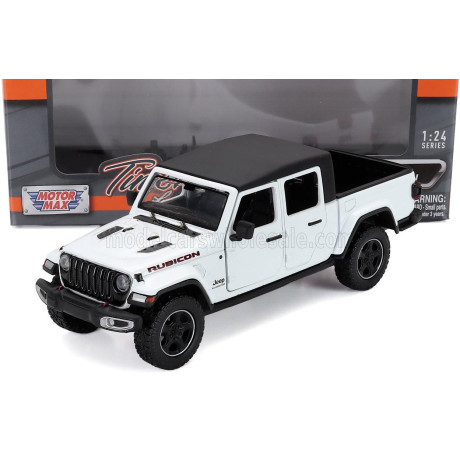 MOTOR MAX JEEP GLADIATOR RUBICON PICK-UP SOFT-TOP 2021 - WHITE BLACK 1/27