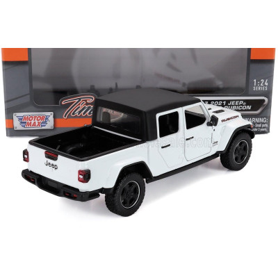 MOTOR MAX JEEP GLADIATOR RUBICON PICK-UP SOFT-TOP 2021 - WHITE BLACK 1/27