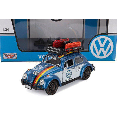 MOTOR MAX VOLKSWAGEN BEETLE KAFER MAGGIOLINO N 1718 OFF-ROAD 1966 - BLUE WHITE 1/24