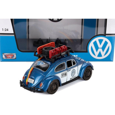MOTOR MAX VOLKSWAGEN BEETLE KAFER MAGGIOLINO N 1718 OFF-ROAD 1966 - BLUE WHITE 1/24