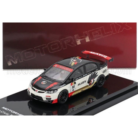 MOTORHELIX HONDA CIVIC TYPE-R (FD2) RACING 2007 - WHITE GOLD BLACK 1/64