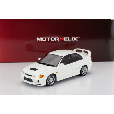 MOTORHELIX MITSUBISHI LANCER EVO IV WITH ENGINE AND ACCESSORIES 1999 - SCOTIA WHITE 1/18