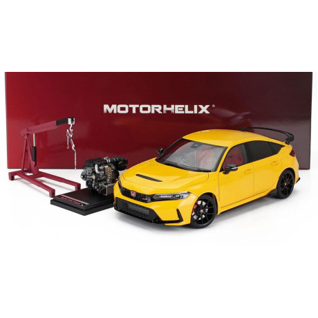 MOTORHELIX HONDA CIVIC TYPE-R (FL5) WITH ENGINE AND ACCESSORIES 2020 - YELLOW 1/18