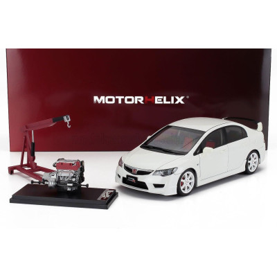 MOTORHELIX HONDA CIVIC TYPE-R FD2 WITH ENGINE AND ACCESSORIES 2007 - WHITE PEARL 1/18