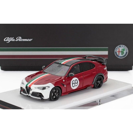 MOTORHELIX ALFA ROMEO GIULIA GTAm N 69 RACING 2021 - RED WHITE 1/64