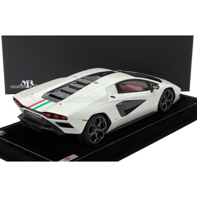 MR MODELS LAMBORGHINI COUNTACH LPi 800-4 ITALIAN LIVERY 2021 - CON VETRINA - WITH SHOWCASE - WHITE ITALIAN FLAG 1/18