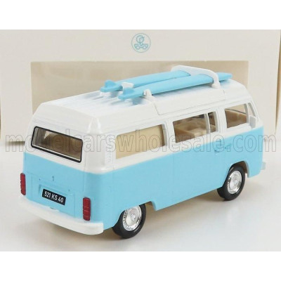 NOREV PORSCHE T2b CAMPER VAN 1962 - LIGHT BLUE WHITE 1/43