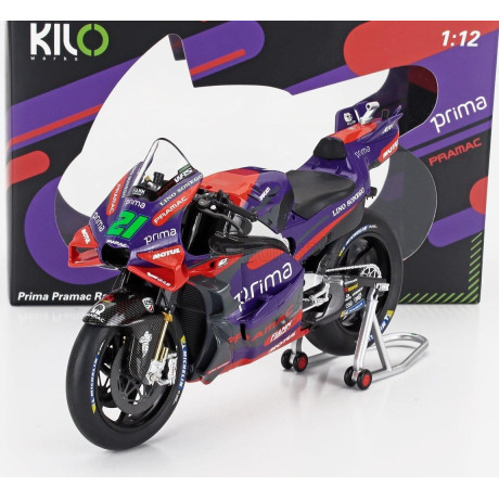 NZG DUCATI DESMOSEDICI GP24 TEAM PRAMAC RACING N 21 MOTOGP SEASON 2024 FRANCO MORBIDELLI - PURPLE RED BLACK 1/12