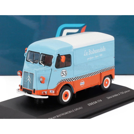 ODEON CITROEN TYPE HY VAN N 53 BISTROMOBILE GRUAU 1971 - LIGHT BLUE ORANGE WHITE 1/43