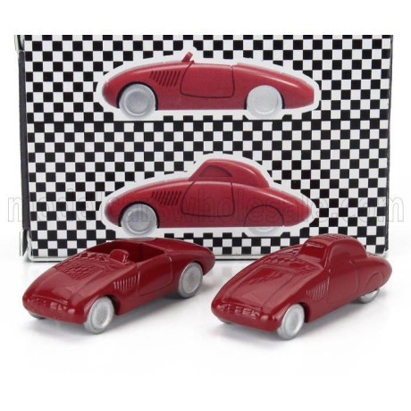 OFFICINA 942 FIAT SET 2X STANGUELLINI 750 BARCHETTA MILLE MIGLIA + BERLINETTA TOBRUK-TRIPOLI 1938-39 - RED 1/76