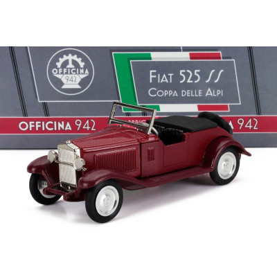 OFFICINA 942 FIAT 525 SS COPPA DLLE ALPI 1929 - 2 TONE RED 1/43