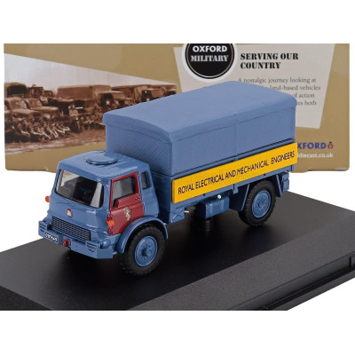 OXFORD MODELS BEDFORD TRUCK TELONATO 2-ASSI R.E.M.E. 1956 - BLUE YELLOW 1/76