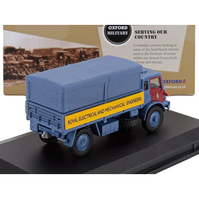 OXFORD MODELS BEDFORD TRUCK TELONATO 2-ASSI R.E.M.E. 1956 - BLUE YELLOW 1/76