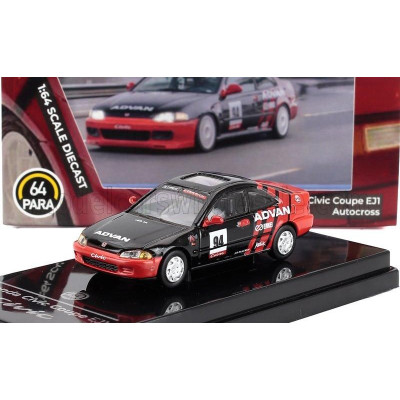 PARAGON MODELS HONDA CIVIC EJ1 COUPE ADVAN 1995 - BLACK RED 1/64