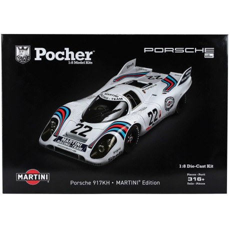 POCHER PORSCHE 917K 4.9L TEAM MARTINI RACING N 22 WINNER 24h LE MANS 1971 HELMUT MARKO - GIJS VAN LENNEP - WHITE BLUE 1/8