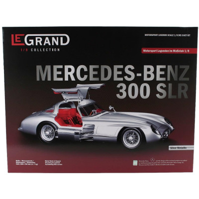 POCHER MERCEDES BENZ 300 SLR UHLENHAUT COUPE 1955 - RED INTERIOR - SILVER 1/8