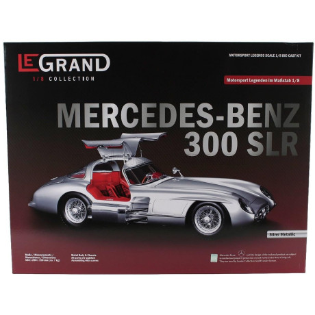 POCHER MERCEDES BENZ 300 SLR UHLENHAUT COUPE 1955 - RED INTERIOR - SILVER 1/8
