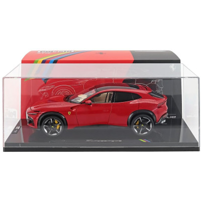 POLISTIL FERRARI PUROSANGUE 2022 - WITH SHOWCASE - NUMBERED ONE BY ONE - ROSSO CORSA 322-CREAM INTERIOR 1/18