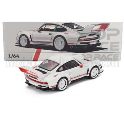 POP RACE LIMITED PORSCHE (BASE 911) SINGER DLS TURBO 1991 - WHITE RED 1/64