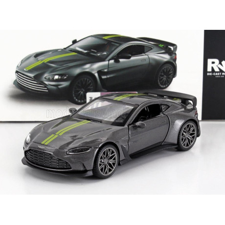 RE EL TOYS ASTON MARTIN V12 VANTAGE 2023 - GREY MET YELLOW 1/43