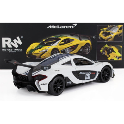 RE EL TOYS McLAREN P1 N 51 RACING 2013 - WHITE BLUE 1/24