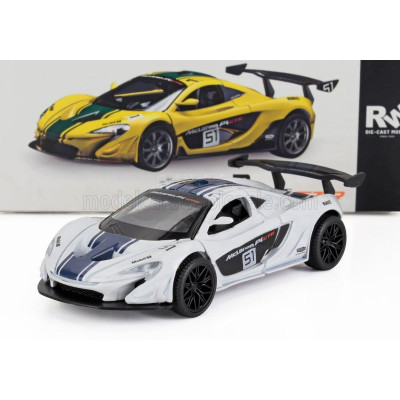 RE EL TOYS McLAREN P1 N 51 RACING 2013 - WHITE BLUE 1/43