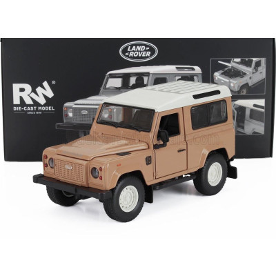 RE EL TOYS LAND ROVER DEFENDER 90 CLASSIC WORK V8 ISLAY EDITION 2023 - BEIGE WHITE 1/24