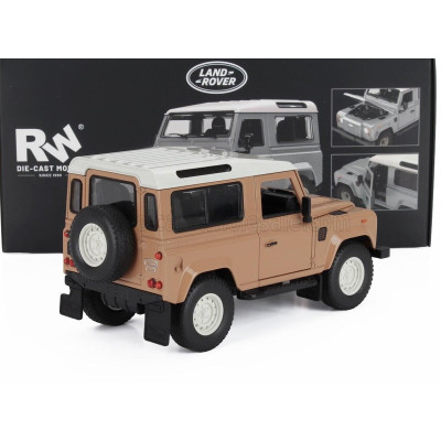 RE EL TOYS LAND ROVER DEFENDER 90 CLASSIC WORK V8 ISLAY EDITION 2023 - BEIGE WHITE 1/24