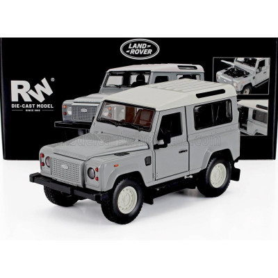 RE EL TOYS LAND ROVER DEFENDER 90 CLASSIC WORK V8 ISLAY EDITION 2023 - GREY WHITE 1/24
