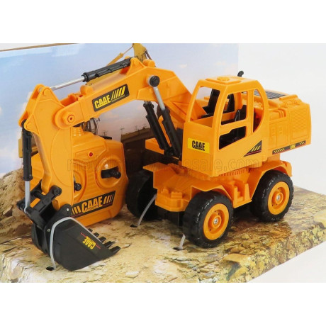 RE EL TOYS CASE-IH TITAN ESCAVATORE GOMMATO - TRACTOR EXCAVATOR 1999 - YELLOW BLACK 1/24