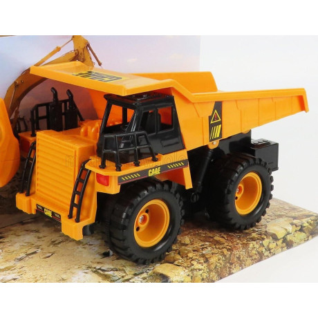 RE EL TOYS CASE TITAN DUMPER CASSONE RIBALTABILE CAVA MINERARIA - MINING TRUCK 2013 - YELLOW BLACK 1/24