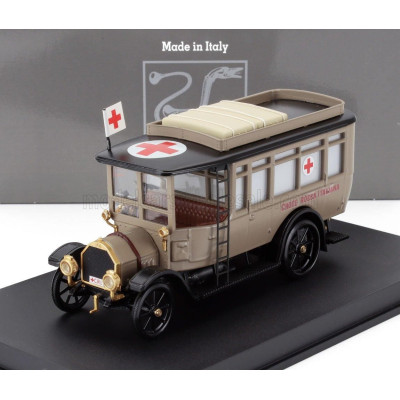 RIO MODELS FIAT 15BL TRUCK AMBULANZA C.R.I. CROCE ROSSA ITALIANA 1911 - MILITARY BEIGE 1/43