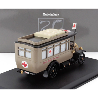 RIO MODELS FIAT 15BL TRUCK AMBULANZA C.R.I. CROCE ROSSA ITALIANA 1911 - MILITARY BEIGE 1/43