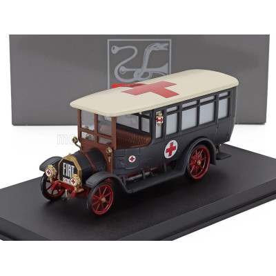 RIO MODELS FIAT 18BL TRUCK TELONATO AMBULANZA C.R.I. CROCE ROSSA ITALIANA 1915 - MILITARY GREY 1/43