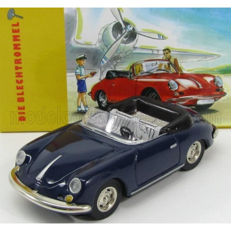 SCHUCO PORSCHE 356 CARRERA 2 SPIDER OPEN 1962 - CARICA A MOLLA - BLUE 1/32
