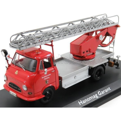 SCHUCO HANOMAG GARANT FIRE ENGINE WITH SCALA - FW DREHLEITER - RED SILVER 1/43