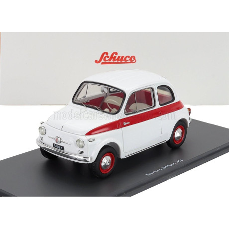 SCHUCO FIAT 500 SPORT 1958 - WHITE RED 1/18