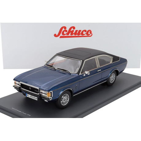 SCHUCO FORD ENGLAND GRANADA COUPE 1972 - BLUE BLACK 1/18
