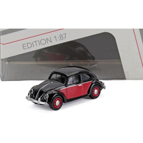 SCHUCO VOLKSWAGEN BEETLE KAFER MAGGIOLINO 1967 - BLACK RED 1/87